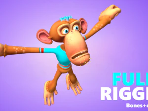 мавпа lowpoly анімована сфальсифікована 3D Модель