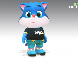 cat low poly animated rigged 3D Model