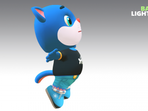 cat low poly animated rigged Modelo 3D