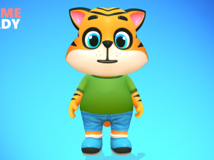 tiger cat animated rigged 3D 모델