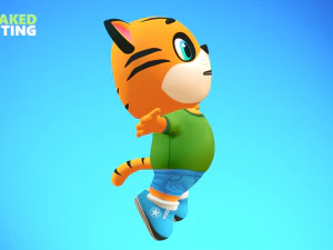 tiger cat animated rigged 3D Model