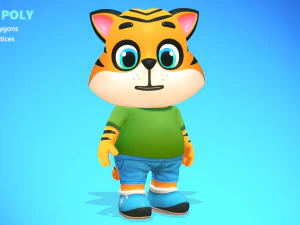 tiger cat animated rigged 3D Model