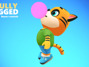 tiger cat animated rigged 3D 모델