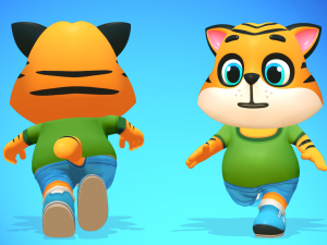 tiger cat animated rigged 3D 모델