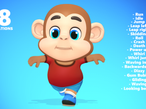 monkey chimp primate animated rigged Modelo 3D