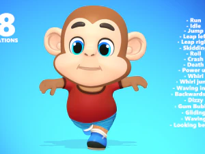 monkey chimp primate animated rigged 3D Model