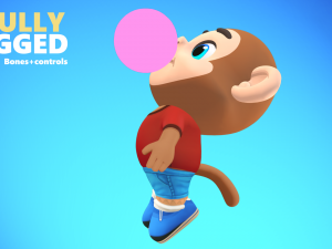 monkey chimp primate animated rigged Modelo 3D