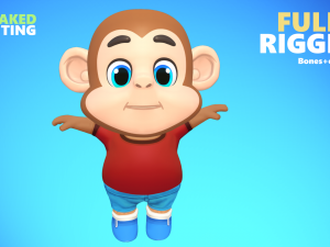 monkey chimp primate animated rigged Modelo 3D