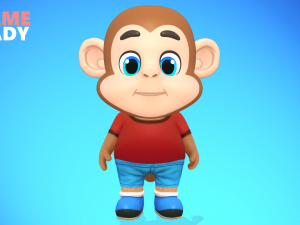 monkey chimp primate animated rigged Modelo 3D
