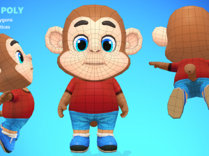 monkey chimp primate animated rigged Modelo 3D