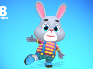 rabbit bunny hare animated rigged 3D Model