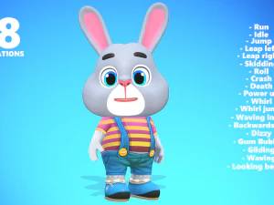 rabbit bunny hare animated rigged 3D Model