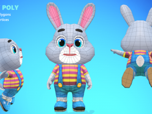 rabbit bunny hare animated rigged 3D Model