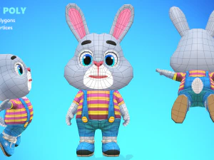 rabbit bunny hare animated rigged 3D Model
