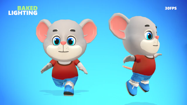 mouse rat rodent grey animated rigged 3D Model .c4d .max .obj .3ds .fbx .stl .blend 