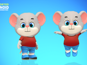 mouse rat rodent grey animated rigged 3D 模型