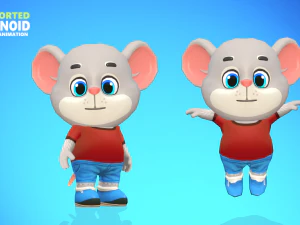 mouse rat rodent grey animated rigged 3D Model