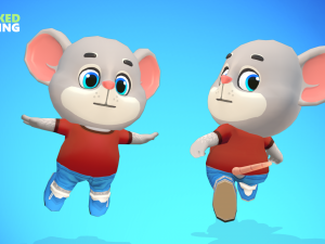 mouse rat rodent grey animated rigged 3D 模型