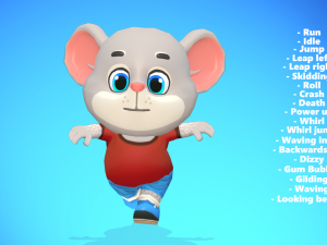 mouse rat rodent grey animated rigged 3D 模型