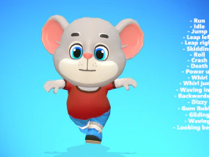 mouse rat rodent grey animated rigged 3D Model