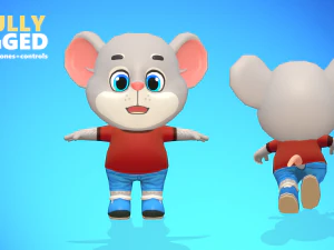 mouse rat rodent grey animated rigged 3D Model