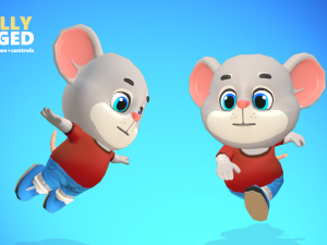 mouse rat rodent grey animated rigged 3D 模型