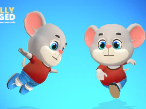 mouse rat rodent grey animated rigged 3D Model
