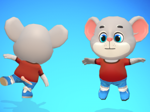 mouse rat rodent grey animated rigged 3D 模型
