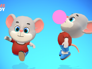 mouse rat rodent grey animated rigged 3D 模型