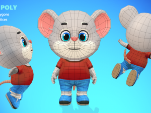 mouse rat rodent grey animated rigged 3D 模型