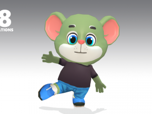 mouse rat rodent green animated rigged 3Dモデル
