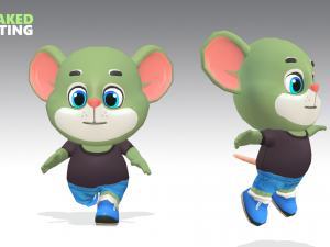 mouse rat rodent green animated rigged Modelo 3D