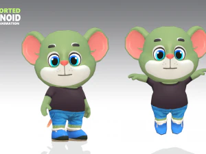 mouse rat rodent green animated rigged 3D Model