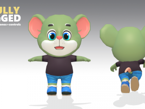 mouse rat rodent green animated rigged Modelo 3D