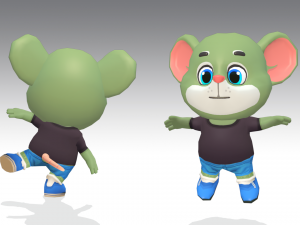 mouse rat rodent green animated rigged Modelo 3D