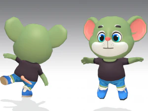 mouse rat rodent green animated rigged 3D Model