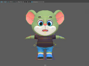 mouse rat rodent green animated rigged 3D Model