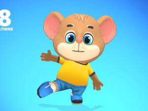 mouse rat rodent brown animated rigged 3D 模型