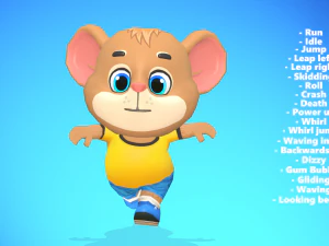 mouse rat rodent brown animated rigged 3D Model