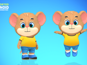 mouse rat rodent brown animated rigged 3D 模型