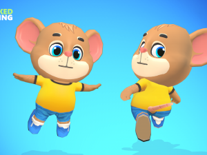 mouse rat rodent brown animated rigged 3D 模型