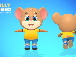 mouse rat rodent brown animated rigged 3D Model