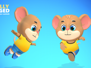 mouse rat rodent brown animated rigged 3D 模型