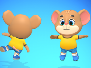 mouse rat rodent brown animated rigged 3D 模型