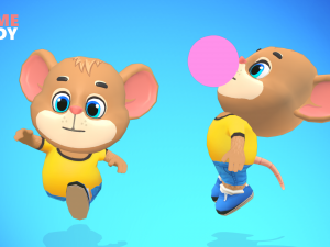 mouse rat rodent brown animated rigged 3D 模型