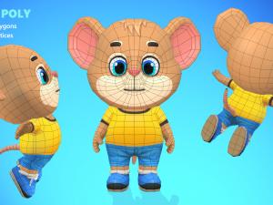 mouse rat rodent brown animated rigged 3D 模型