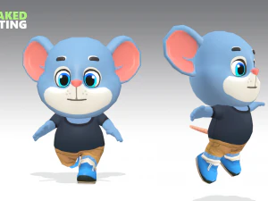 mouse rat rodent blue animated rigged 3D Model