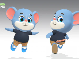 mouse rat rodent blue animated rigged 3D Model