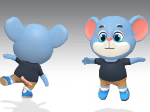 mouse rat rodent blue animated rigged 3D Model