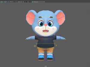 mouse rat rodent blue animated rigged 3D Model